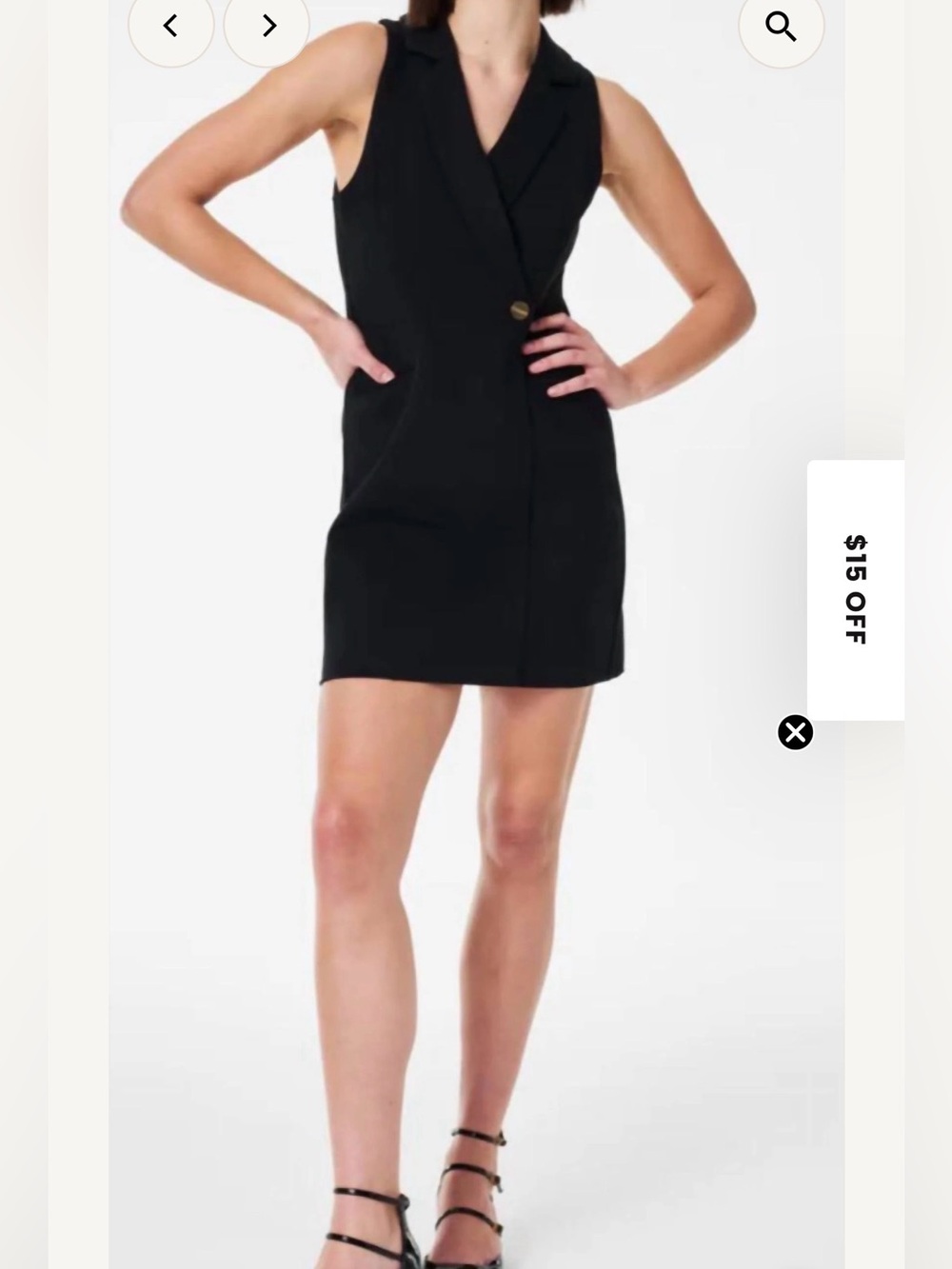 SPANX Black Sleeveless Blazer Mini Dress